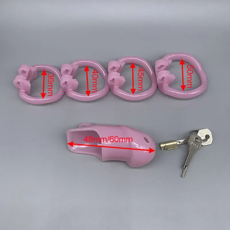 Resin Male Device with 4 Size Rings,Cock Cage,Cockring,Chastity Belt,Penis Lock,Adult Games Sex Toys  Men