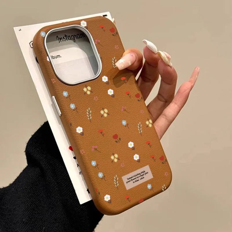 PC Retro Fashion Floral Leather Phone Case  Xiaomi Mi 11 Lite 5G NE 13T Pro Poco F6 F5 X5 X3 X6 M6 Pro 4G Shockproof Back Cover