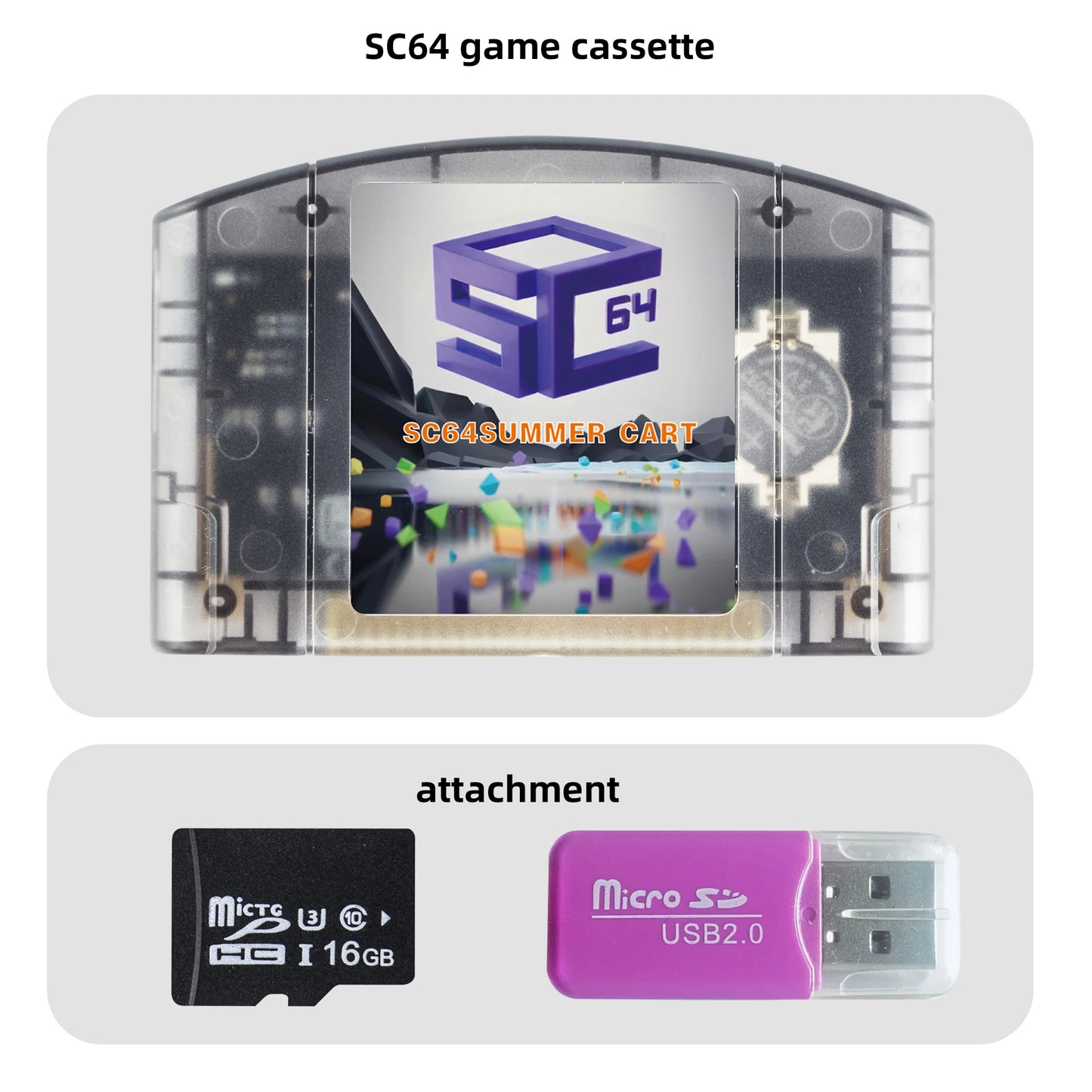 Retro SC64SummerCart Game Card 1000 in 1 Game Cartridge for Nintendo 64 N64 Video Game Console Region Free With 16GB card