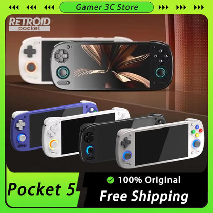 Retroid Pocket 5 Handheld Game Console 5.5 Inch SD865 8+128G RP5 OLED HD Screen Bluetooth 5.1 Android Pocket Game Console Custom