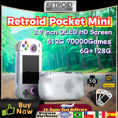 Retroid Pocket Mini New RPMini Retro Handheld Game Console Android 3.7 Inch OLED HD Screen Video Player Console 6+128G PSP PS2