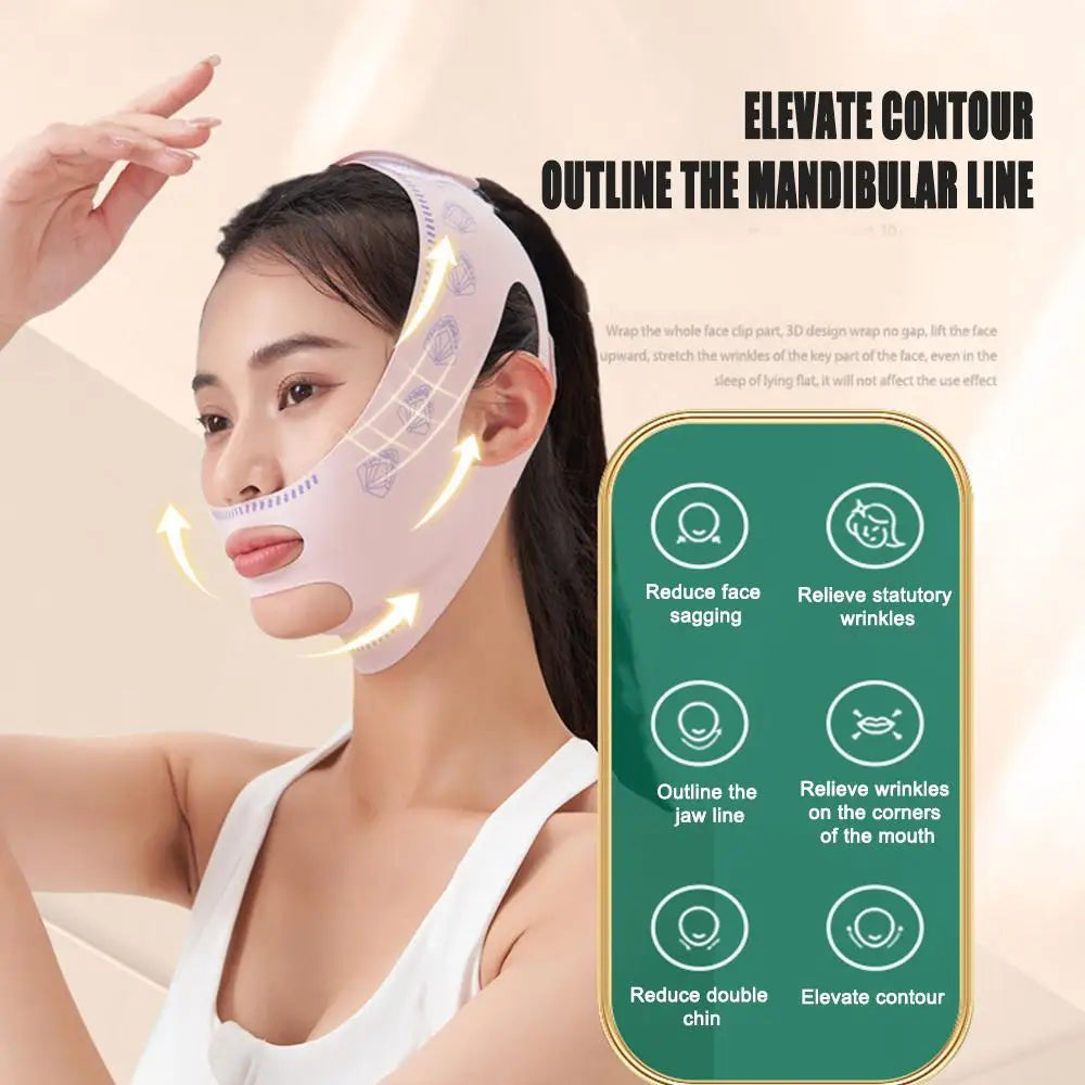 Reusable Face Slimming Bandage V Line Face Shaper Women Chin Cheek Lift Up Belt Facial Massage Strap Face Skin Care Beauty Tools