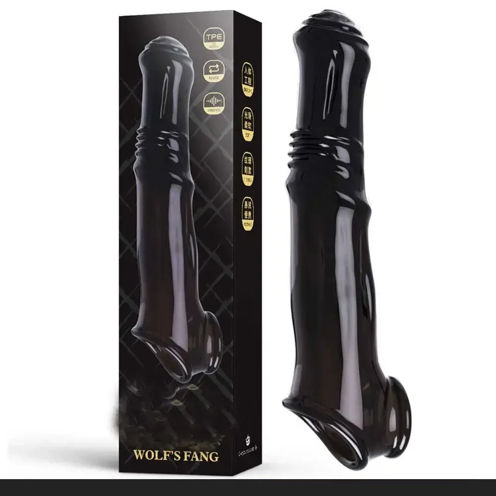 Reusable Penis Extender Warcraft Cock Rings Delay Ejaculation Penis Sex Toys  Men  Sleeve Condoms  Men Delay  Glans Cover