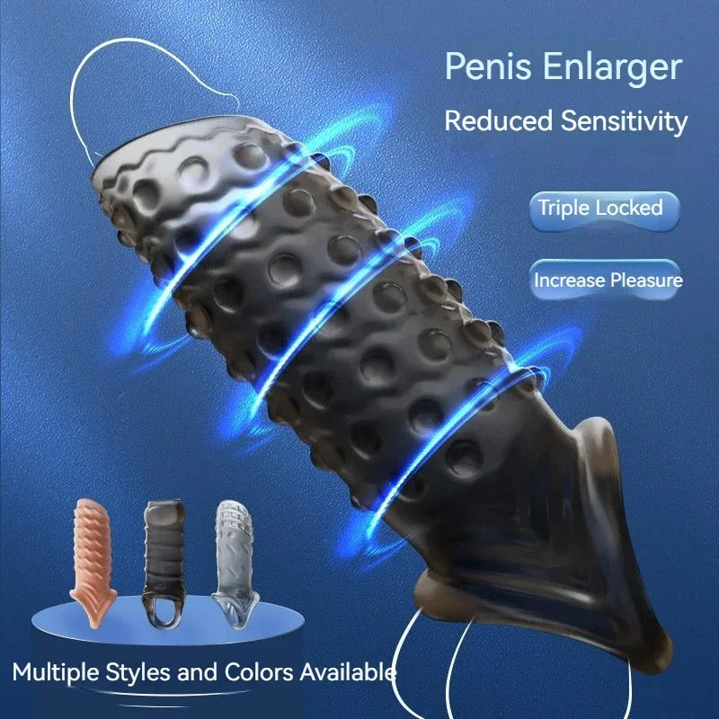 Gtooza_Reusable Sleeve Cock Rings Delay Ejaculation  Stimulation Penis Enlargemt Nozzle Sexy Toys  Men Sex Products gtooza.com