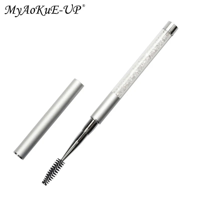 Rhinestone Lash Brush Reusable Eyelash Brushes Mascara Wand Applicator Eyelash Extension Makeup Tool