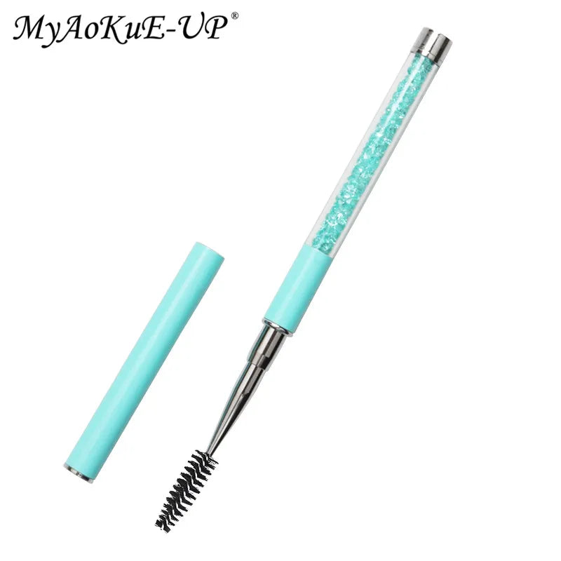 Rhinestone Lash Brush Reusable Eyelash Brushes Mascara Wand Applicator Eyelash Extension Makeup Tool