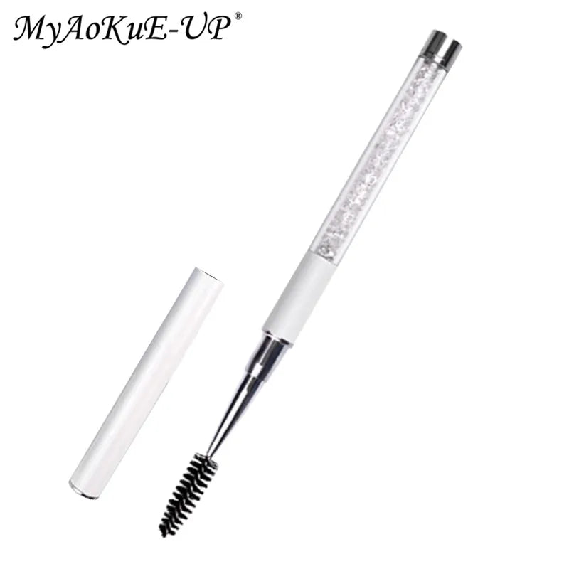 Rhinestone Lash Brush Reusable Eyelash Brushes Mascara Wand Applicator Eyelash Extension Makeup Tool