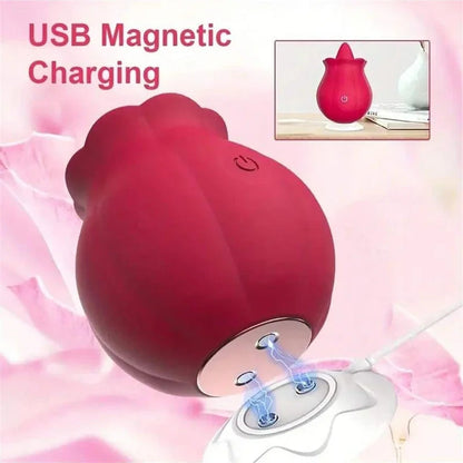 Rose-toy Swing Tongue Licking  Female Powerful Oral Nipple  Stimulator Massager Adults Goods Sex Toys  Women gtooza.com