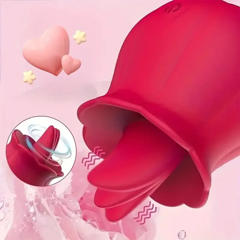 Rose-toy Swing Tongue Licking  Female Powerful Oral Nipple  Stimulator Massager Adults Goods Sex Toys  Women gtooza.com