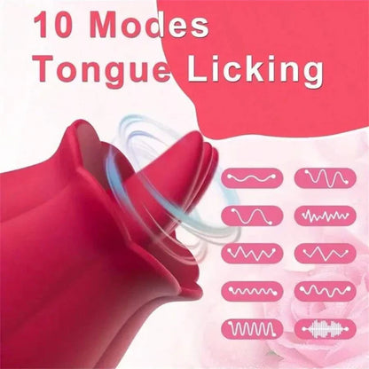 Rose-toy Swing Tongue Licking  Female Powerful Oral Nipple  Stimulator Massager Adults Goods Sex Toys  Women gtooza.com