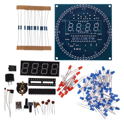 Rotating LED Display Alarm Electronic Clock Module Water Lamp DIY Kit Light Control Temperature DS1302 C8051 MCU STC15W408AS