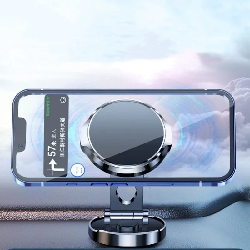 PC Round Folding Magnetic Car Holder 360 Degree Rotatable Mobile Phone Bracket Mount Strong Magnet Support For iPhone Samsung Stand