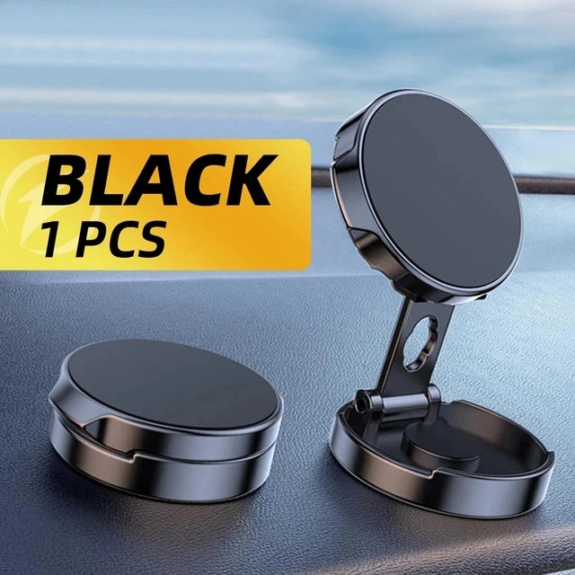 PC Round Folding Magnetic Car Holder 360 Degree Rotatable Mobile Phone Bracket Mount Strong Magnet Support For iPhone Samsung Stand