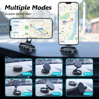 PC Round Folding Magnetic Car Holder 360 Degree Rotatable Mobile Phone Bracket Mount Strong Magnet Support For iPhone Samsung Stand