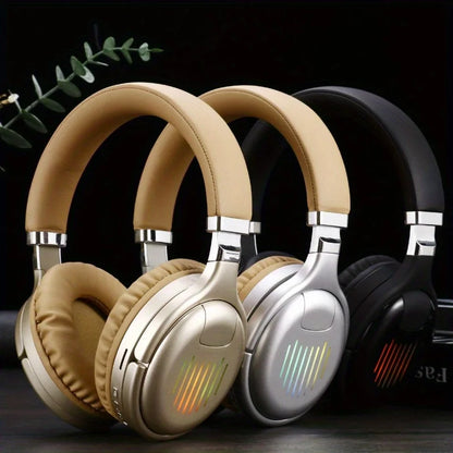 PCRtako Bluetooth Headphones Over Ear, Wireless Headphones with Mic, Foldab