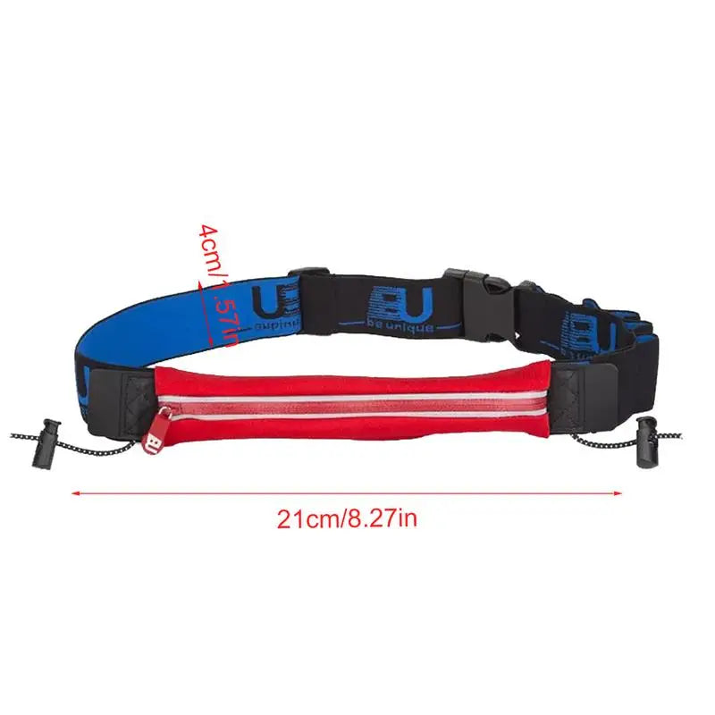 PC Running Waist Bag Non-Slip Running Waist Bag Adjustable Bib Belt Women M