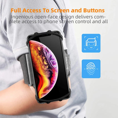 PC Running Wristband Phone Holder 360°Rotation Detachable Sports Armband with Key Holder  iPhone Samsung Xiaomi Huawei Phone