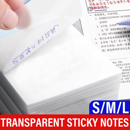 S/M/L 50Sheet Transparent Sticky Notes Weekly Plan Messages To Do List Notepads Clear Memo Pads For Home Office Stationary