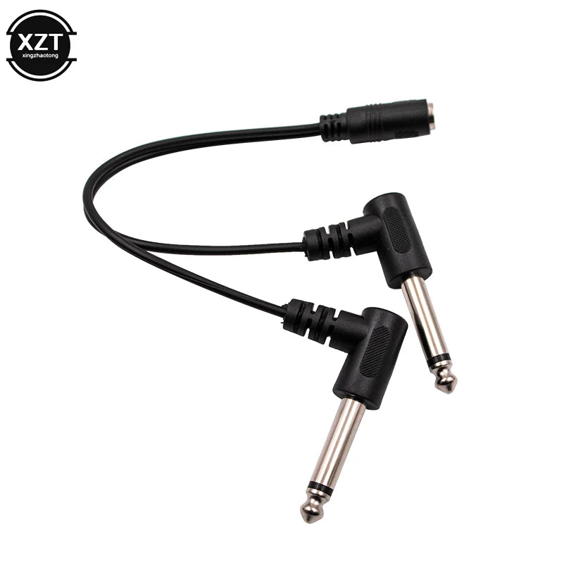 PC3.5mm Mini 1/8 inch TRS Stereo Female Jack to Dual 1/4 6.35mm Male Plug M