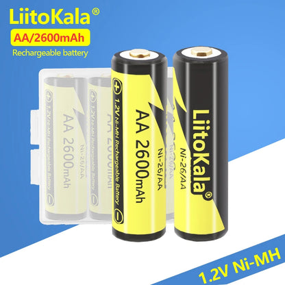 PC 1-16PCS LiitoKala Ni-26/AA 1.2V AA 2600mAh Ni-MH Rechargeable Battery For Temperature Gun Remote Control Mouse Toy batteries