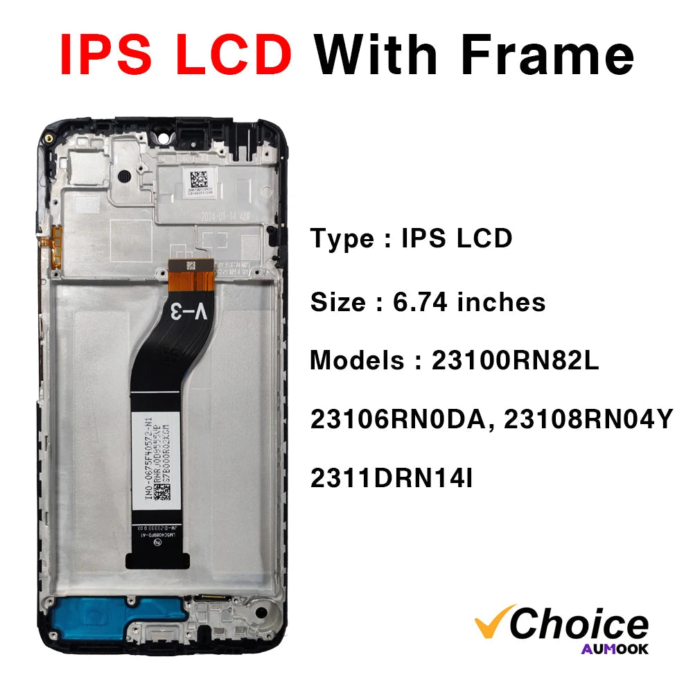 Gtooza_13C IPS LCD  Redmi 13C 5G Screen Display Touch Screen Digiziter Assembly pantalla  Xiaomi Redmi 13C With Frame LCD Display gtooza.com