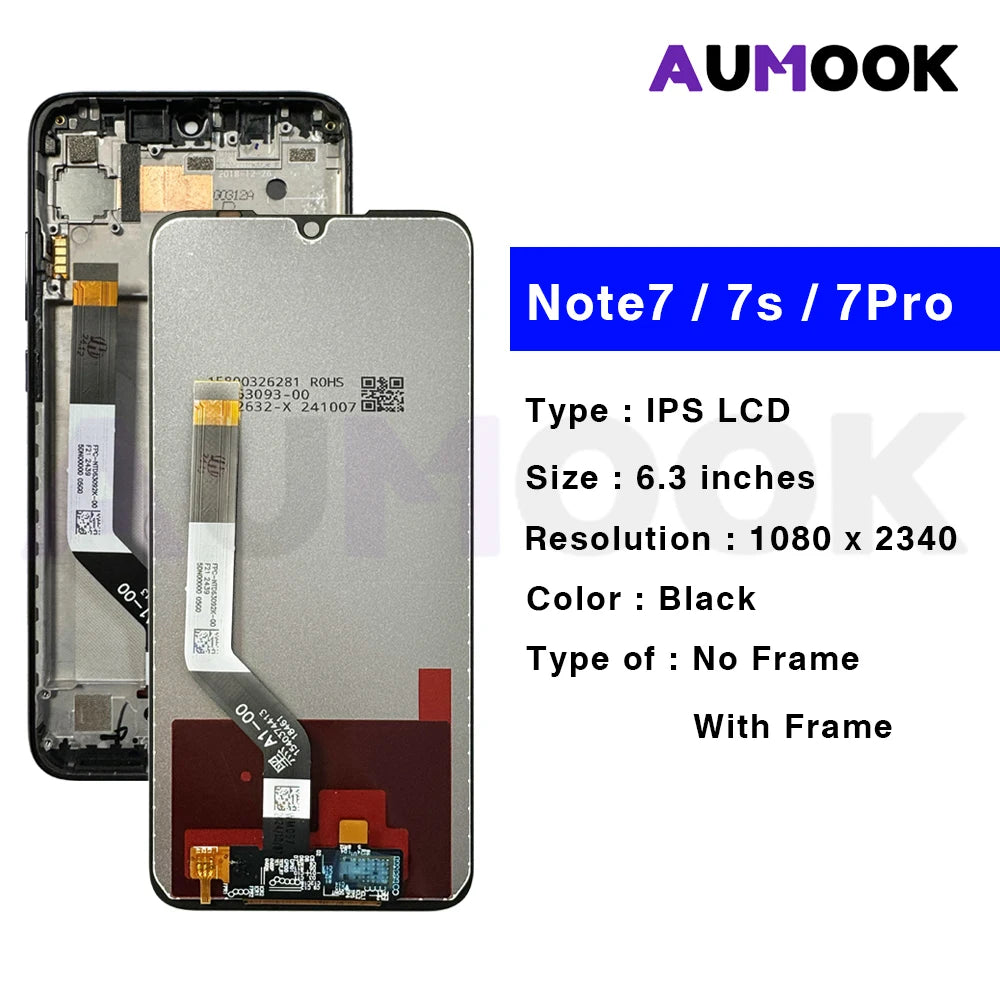 Gtooza_7Pro IPS LCD  Redmi Note7 LCD Display Touch Screen Digiziter Assembly  Xiaomi Redmi Note7s 7pro With Frame LCD Display gtooza.com