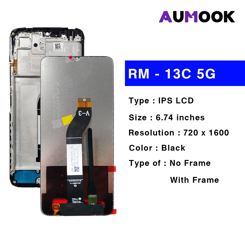 Gtooza_6.74" Screen  Redmi 13C LCD Display Touch Screen Digiziter Assembly pantalla  Xiaomi Redmi 13C With Frame LCD Display gtooza.com