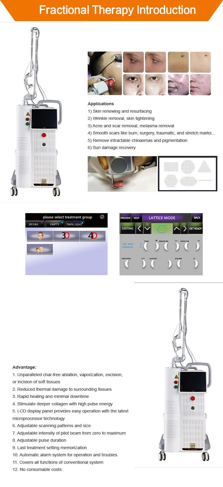 Co2 Fractional Vaginal Tightening Treatment Smooth Scars Pigment Removal Wrinkle Remove Face Lifting Machine Portable