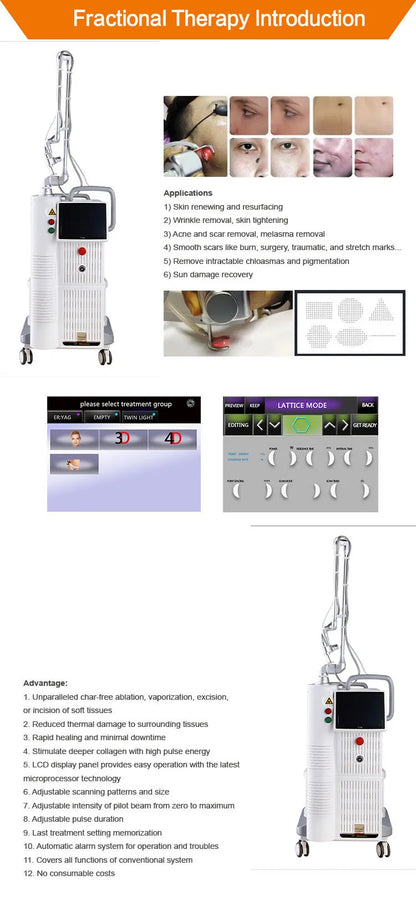 Co2 Fractional Vaginal Tightening Treatment Smooth Scars Pigment Removal Wrinkle Remove Face Lifting Machine Portable