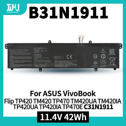 PC B31N1911 C31N1911 Laptop Battery  ASUS VivoBook Flip 14 TM420IA M413 M413DA TM420IA F413 K413 X413 Notebook X X413FF X421DA