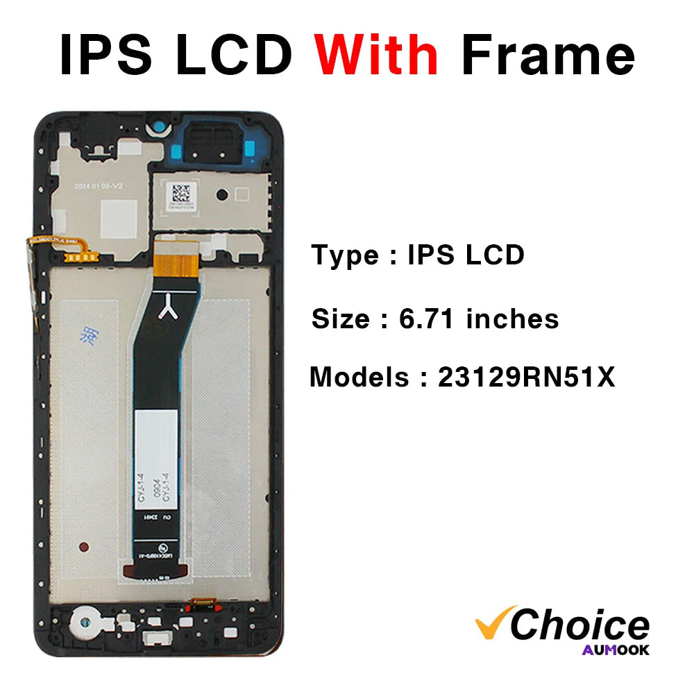 Gtooza_A3 IPS LCD  Redmi A3 LCD Display Touch Screen Digiziter Assembly pantalla  Xiaomi Redmi A3 With Frame LCD Display gtooza.com