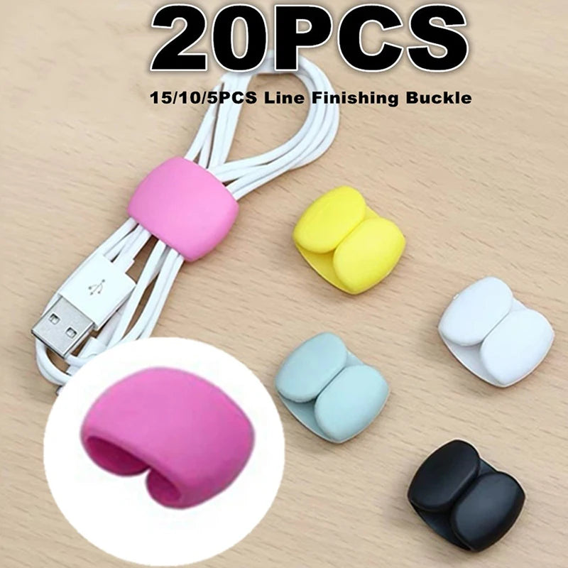 PC Travel Charge Cable Protectors, Data Cord Clip Decoration, Earphone Charging Cables Storage Buckle, Organizer, 20, 15, 10, 5 Pcs