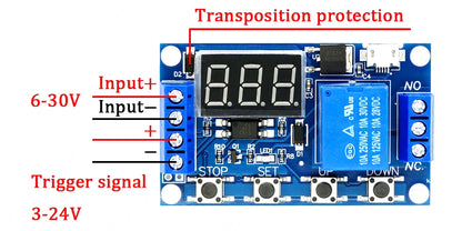 6-30V Relay Module Switch Trigger Time Delay Circuit Timer Cycle Adjustable Trigger OFF / ON Switch Timing Cycle for Arduino