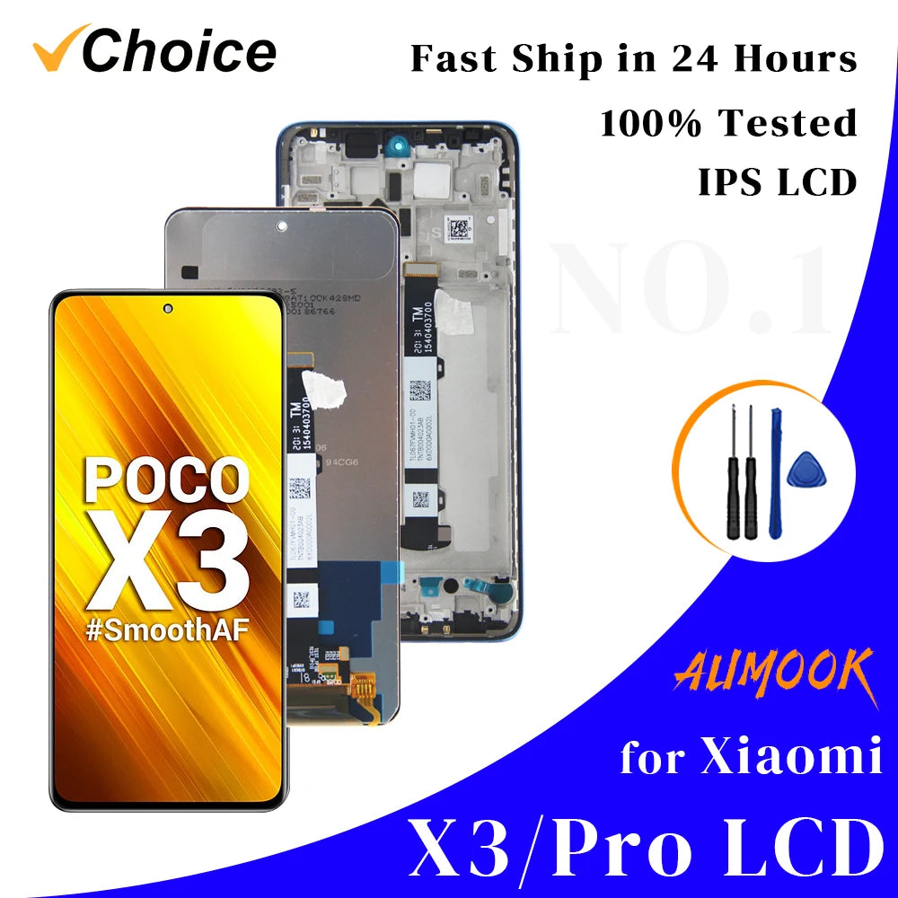 Gtooza_IPS LCD  Xiaomi POCO X3/X3Pro Display Touch Screen Digiziter Assembly pantalla  Mi POCO X3Pro/X3 With Frame LCD Display gtooza.com