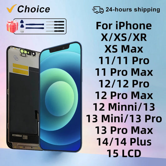 Gtooza_Choice AAA Quality  iphone 11 LCD Display 11 12 13 Pro Max Display Touch Screen  iphone 13 Mini 14 14 Plus 15 Plus LCD Par