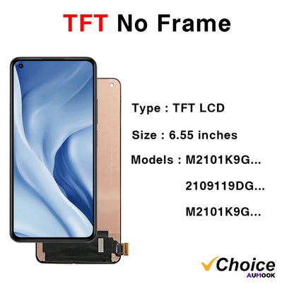 Gtooza_11Lite AMOLED  Xiaomi 11 Lite 5G LCD Display Touch Screen Replacement Parts  Mi 11Lite M2101K9AG M2101K9AI LCD Display gtooza.com