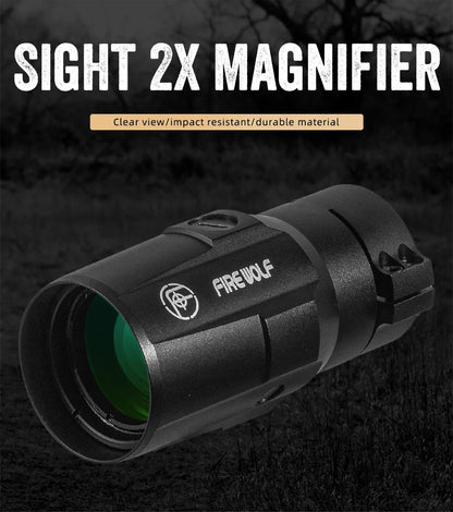 FIRE WOLF  High Qualit 2X Magnifier Optical  Rifle Scope  Quick  Short Scope