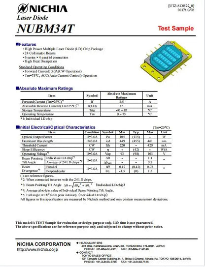 New NUBM34 115W Laser Diode Chip Array