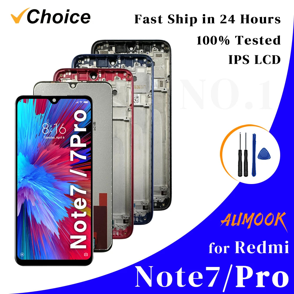 Gtooza_7Pro IPS LCD  Redmi Note7 LCD Display Touch Screen Digiziter Assembly  Xiaomi Redmi Note7s 7pro With Frame LCD Display gtooza.com