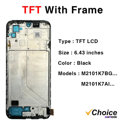 Gtooza_Tested AMOLED  Redmi Note10s Display Touch Screen Digitizer Assembly Parts  Xiaomi Redmi Note10 4G With Frame LCD gtooza.com