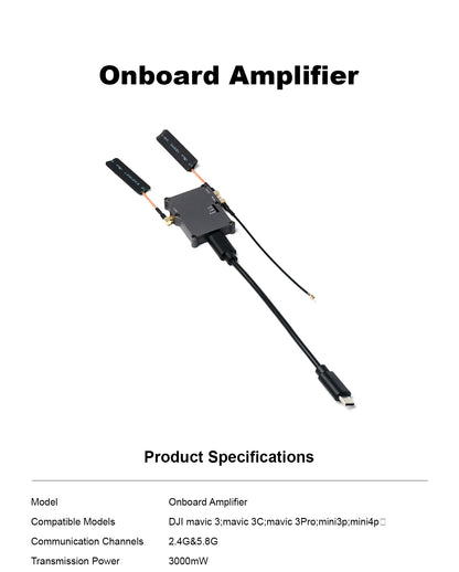 Onboard Amplifier  FPV DroneTransmit Power 3000mW Distance Up To 12Km DJl mavic 3;mavic 3C mavic 3Pro mini 3p mini4p