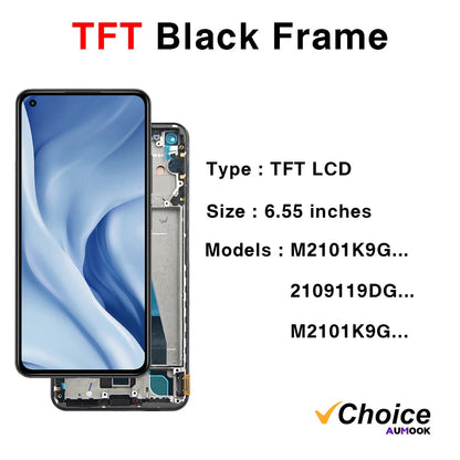 Gtooza_11Lite AMOLED  Xiaomi 11 Lite 5G LCD Display Touch Screen Replacement Parts  Mi 11Lite M2101K9AG M2101K9AI LCD Display gtooza.com