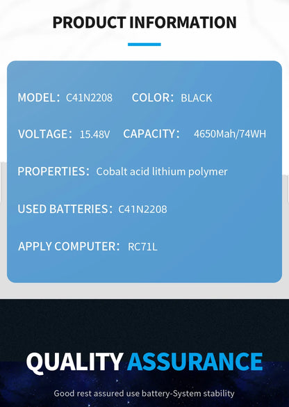 PC SOMI C41N2208 Battery For ASUS ROG ALLY Gaming Handheld series of RC71L/PC71L Expand high capacity of 74Wh mod upgrade Free all