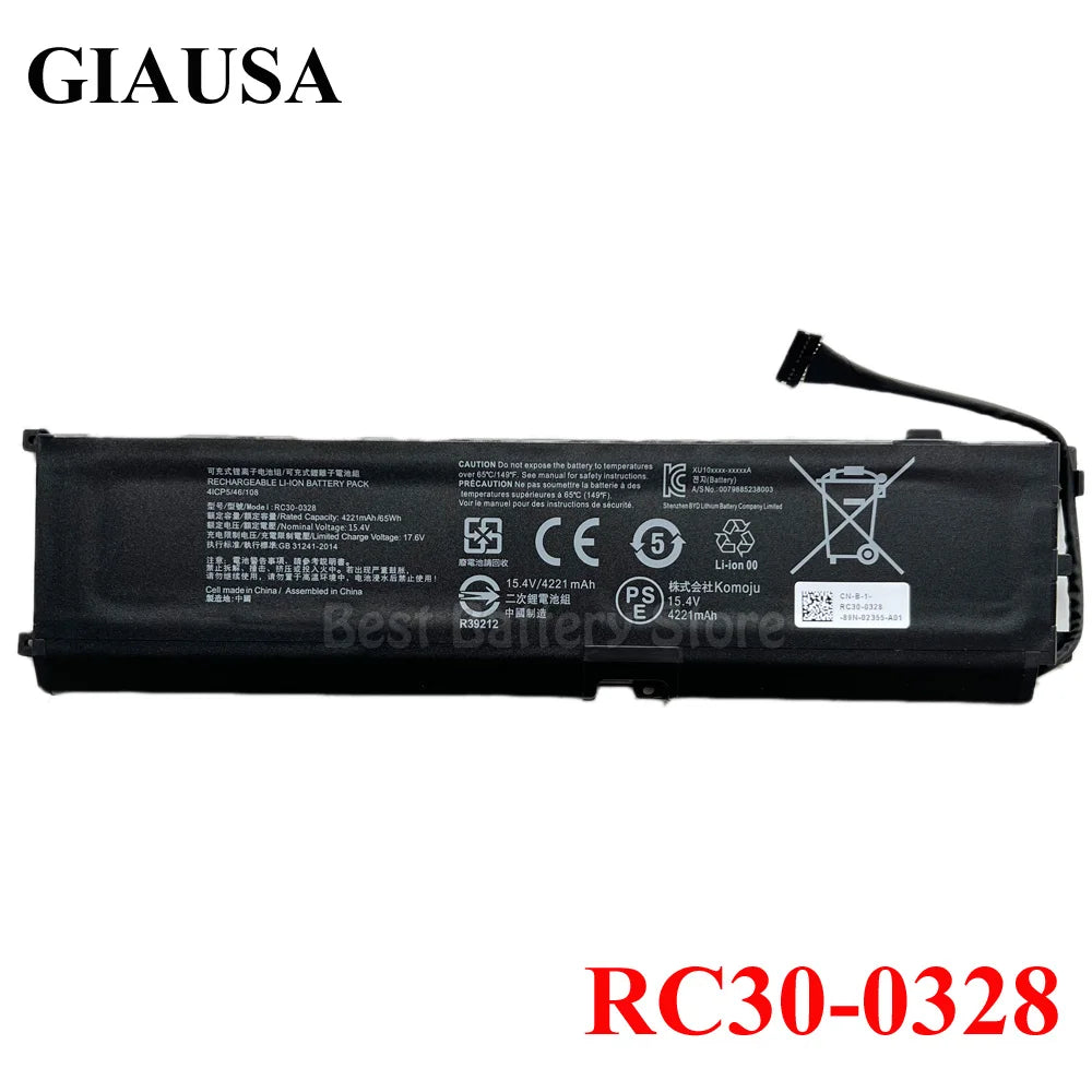 PC RC30-0328 Laptop Battery For Razer Blade 15 2020 RZ09-0328 RZ09-03304x RZ09-03305x RZ09-0330x 15.4V 4221mAh 15.4V 65WH