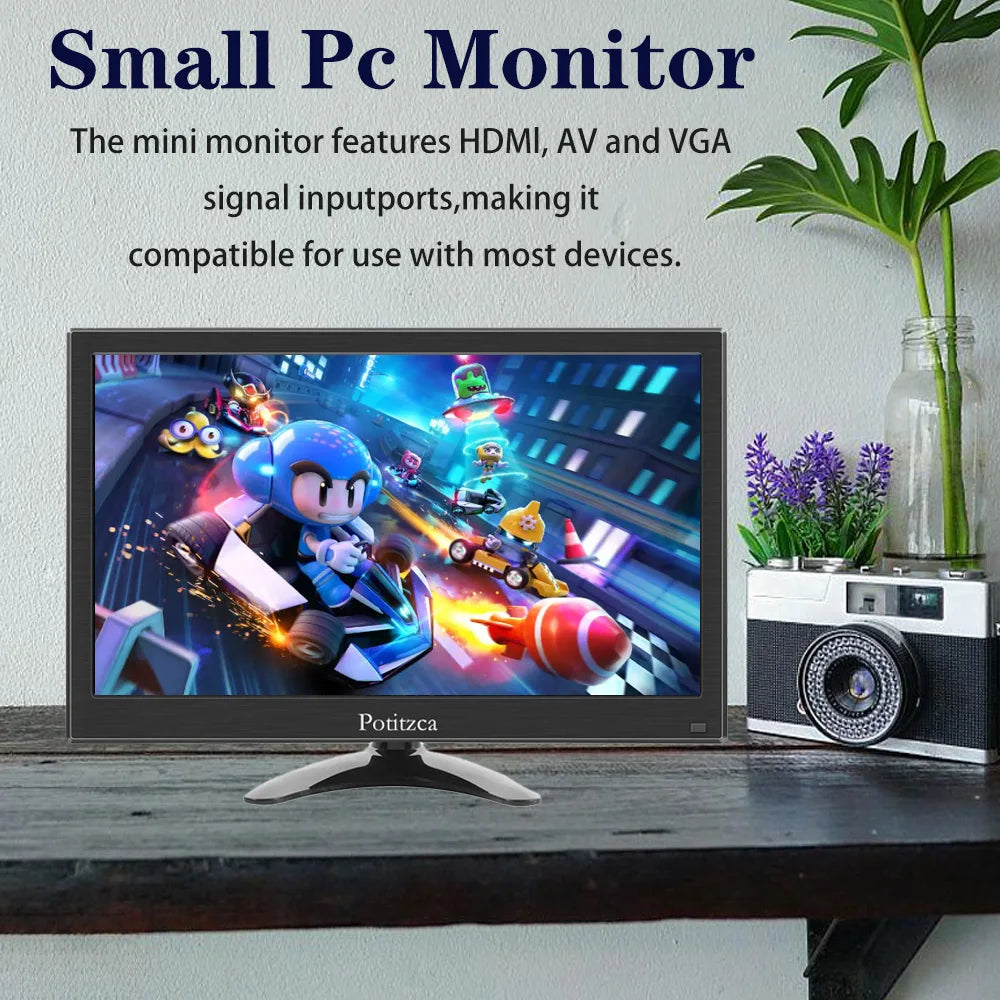 Gtooza_Portable Monitor 10.1/11.6/13.3 Inch Mini Monitor1366X768 Computer with HDMI/VGA/AV/BNC/USB Intput  Pc Laptop PS4 Xbox Ras Pi gtooza.com