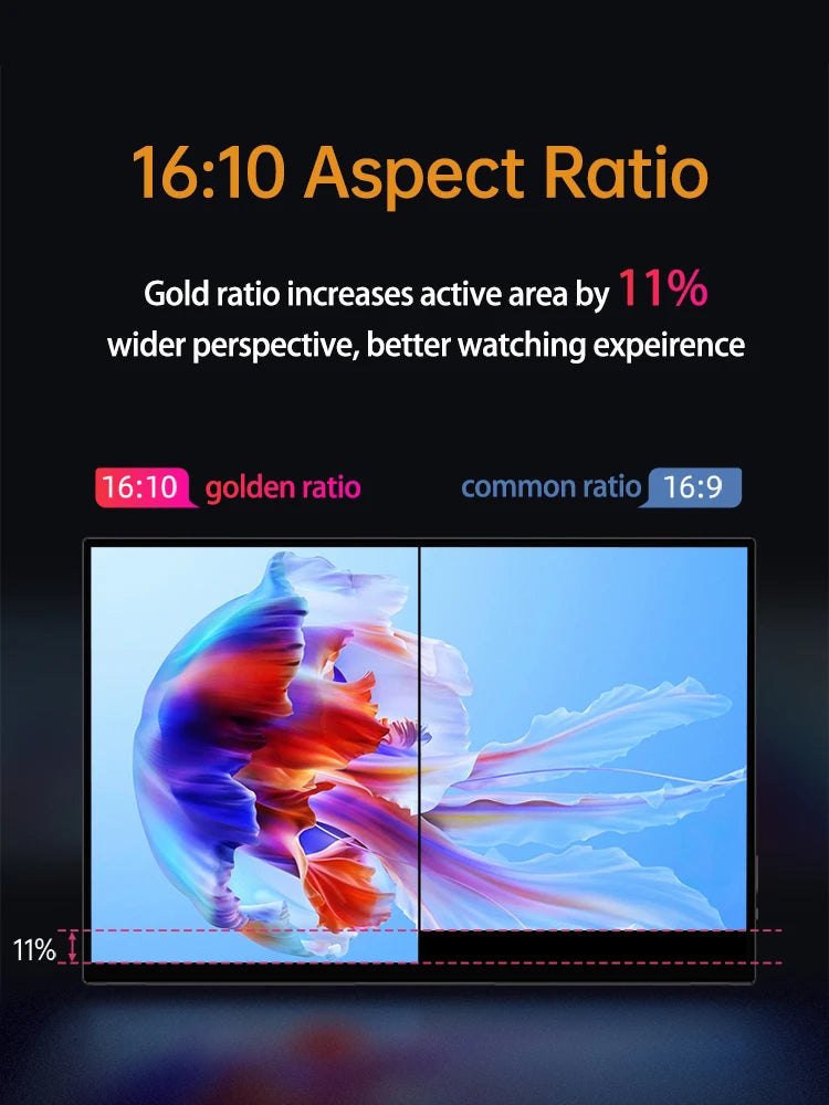 Gtooza_14'' 4K OLED Portable Monitor 16:10 3840*2400p 500Nits USB-C HDMI-Compatible External Gaming Monitor  PS5 Switch Laptop MacOS gtooza.com