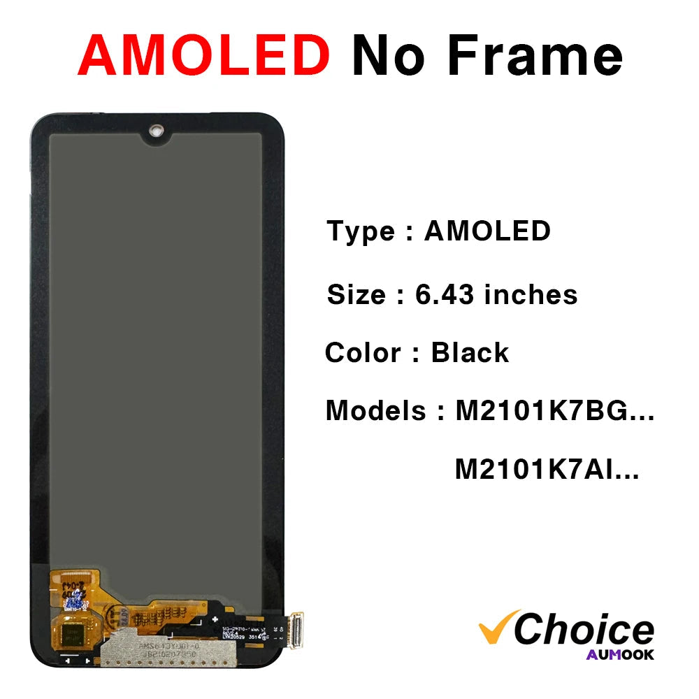 Gtooza_Tested AMOLED  Redmi Note10s Display Touch Screen Digitizer Assembly Parts  Xiaomi Redmi Note10 4G With Frame LCD gtooza.com