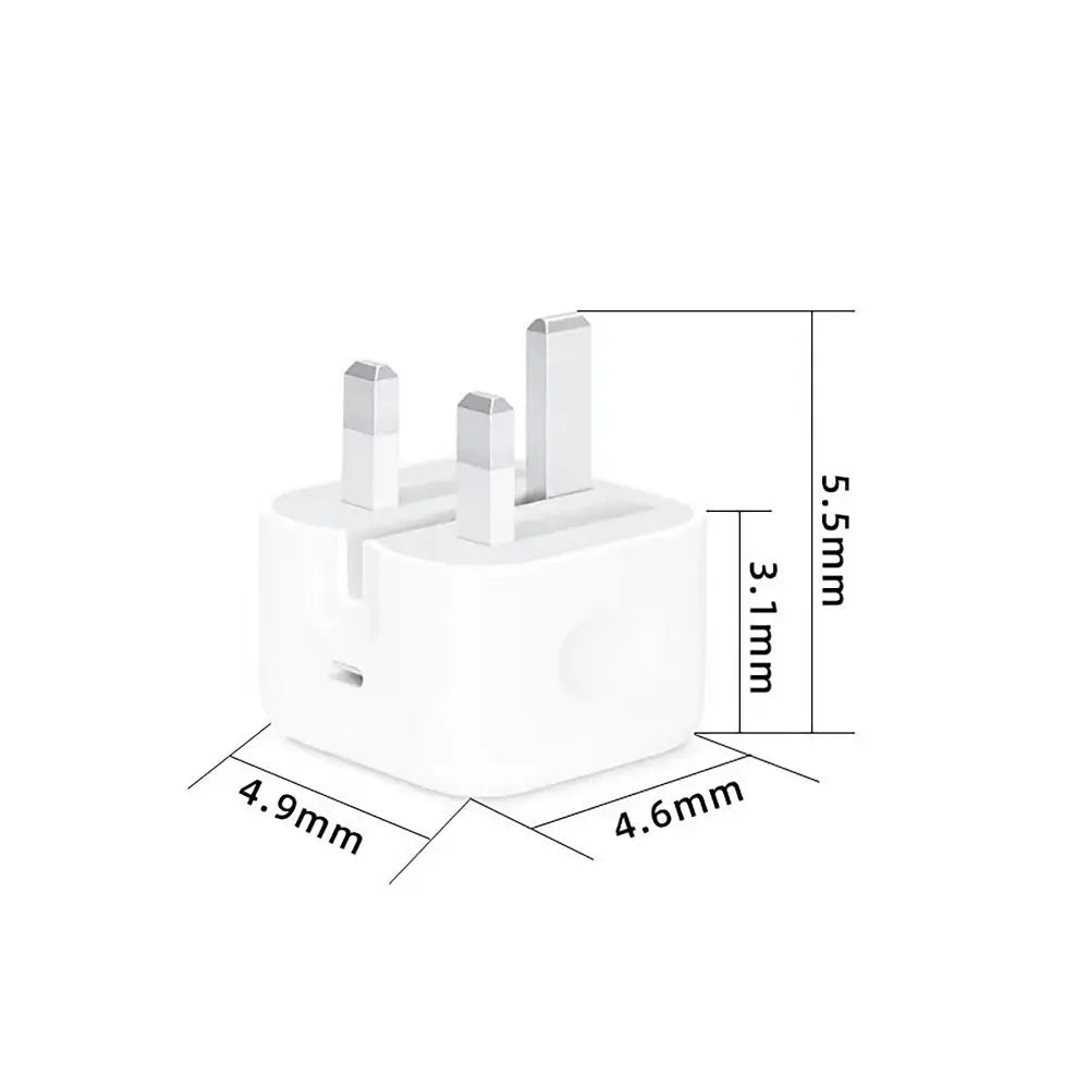 PC 20 W Type-C Plug Quick Charger Fast Charging Phone Accessories Charger Head Britain Standard  iPhone15 /14/13/12/11 Pro Max