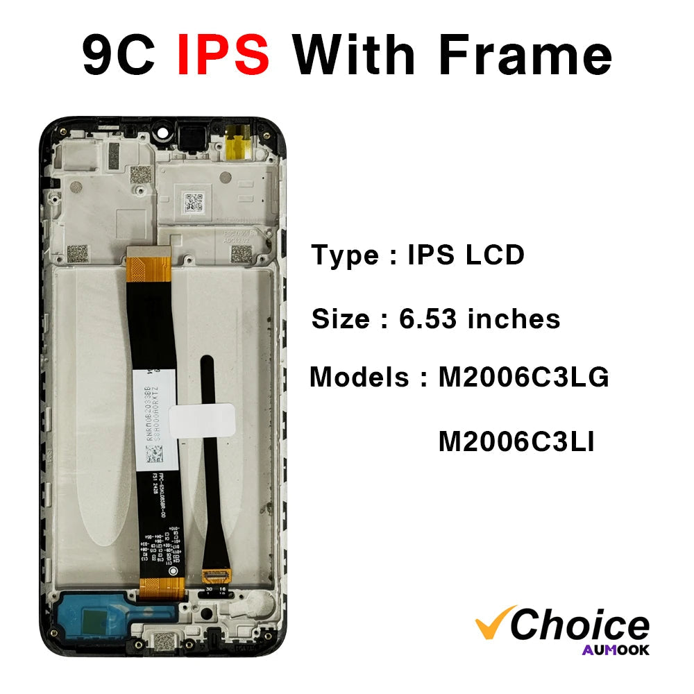 Gtooza_9A/9C IPS LCD  Redmi 9A/9C Display Touch Screen Digitizer Assembly Parts  Xiaomi Redmi 9C/9A With Frame LCD gtooza.com