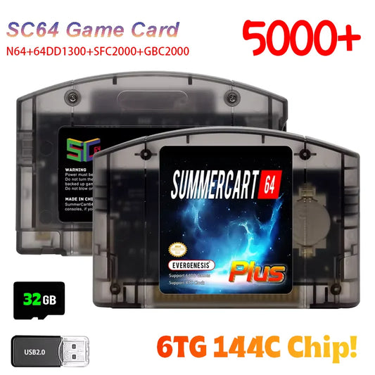 SC64 SummerCart 64 Open Source Game Cartridge For Nintendo 64 Video Game Console  32GB Card 5000+Games Support 64DD Games